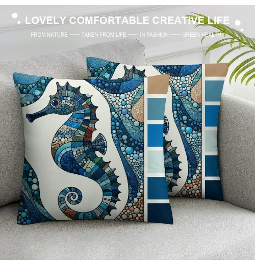 Ulloord  Throw pillow Covers Ocean Marine Animal Set Outdoor Decorative pillow Cases Cushion Cover for Home Sofa Office