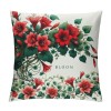 Ulloord  Red Geranium Flower Throw pillow Covers Vintage Quote Antique&nbsp;Floral Bloom Spring Summer Cushion Case Decor, Home Sweet Home Plant Botanical Decoration for Sofa Couch