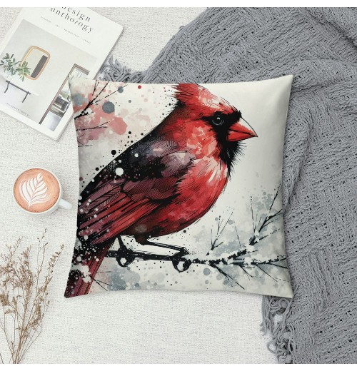 Ulloord pillow Covers Christmas Bird Decorative Throw pillow Covers Super Soft pillowcases Cushion Cover Home Office Sofa Car Decor