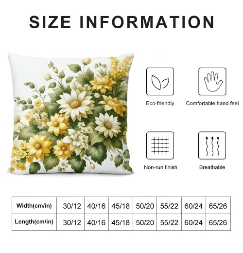 Ulloord  Throw pillow Covers Rustic Daffodils Flower Decorative pillow Cases Cushion Cases Throw pillowcase