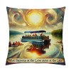 Ulloord Welcome to Lake Cabin Theme Throw pillow Cover Vintage Cabin House Fish Board Boat Lake Farmhouse pillowcase Home Sofa Decor Cushion Cover