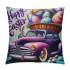 Happy Easter Rabbit Throw pillow Covers with Throw pillow Case Rustic Wood Panels Cushion Cover Spring Home Sofa Decoration