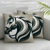 Ulloord Horse Throw pillow Covers, Rustic Animals Horse Art Pattern Cushion Case for Home Living Room Decor, Retro Farmhouse Horse Black Brown Decorative Throw Cushion Case