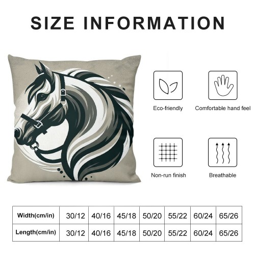 Ulloord Horse Throw pillow Covers, Rustic Animals Horse Art Pattern Cushion Case for Home Living Room Decor, Retro Farmhouse Horse Black Brown Decorative Throw Cushion Case