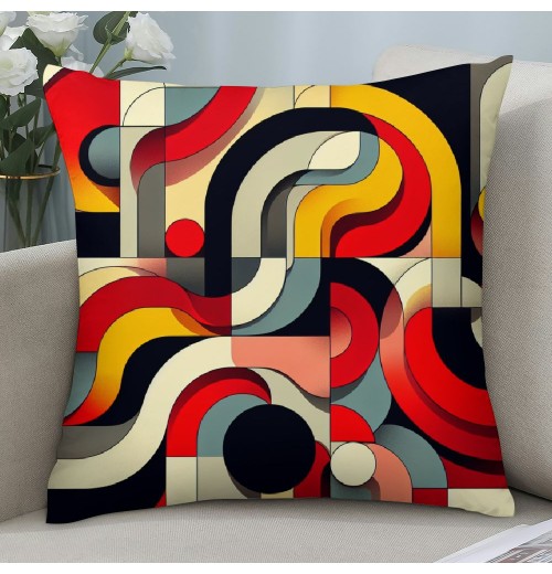 Ulloord Vintage Geometry pillow Covers Colorful Abstract Art Modern Home Decor Throw pillow CasesBoho Style Geometrical Cushion Cover for Sofa Couch