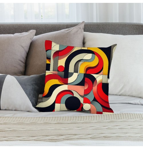 Ulloord Vintage Geometry pillow Covers Colorful Abstract Art Modern Home Decor Throw pillow CasesBoho Style Geometrical Cushion Cover for Sofa Couch