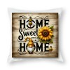 Ulloord Home Sweet Home Farmhouse pillow Covers Rustic Sunflower Throw pillow Covers Bee Farm pillow Case Outdoor Yellow Floral Cushion Cover for Sofa