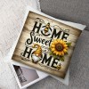 Ulloord Home Sweet Home Farmhouse pillow Covers Rustic Sunflower Throw pillow Covers Bee Farm pillow Case Outdoor Yellow Floral Cushion Cover for Sofa