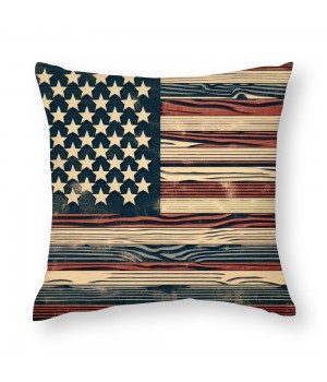 Ulloord  Throw pillow Covers Retro Rustic Wood Background with Vintage USA American Flag Decorative pillow Covers for Independence Day pillow Case Cushion Cover Home Bed Couch