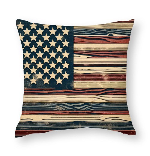 Ulloord  Throw pillow Covers Retro Rustic Wood Background with Vintage USA American Flag Decorative pillow Covers for Independence Day pillow Case Cushion Cover Home Bed Couch