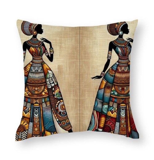 Ulloord  African pillow Covers Vintage Colorful African Women Art Painting Throw pillow Case Cushion Covers Home Decorative Throw pillowcases