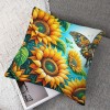 Ulloord Throw pillow Covers Vibrant Sunflower with Insect Butterfly Pattern Decorative pillowcases Throw pillow Case Home Couch Cushion Cover for Summer Decor