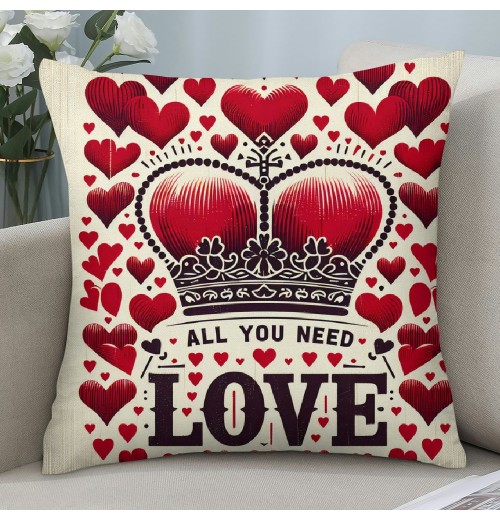 Ulloord Tree Valentine pillow Cover Happy Valentines Day Throw pillow Covers Vintage Red Truck&nbsp;Bicycle&nbsp;&nbsp;Roses Cushion Cover Home Decor