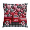 Ulloord Valentines Day Throw pillow Covers, Spring Farmhouse Holiday Red Black Cushion Case for Home Sofa Couch Decoration