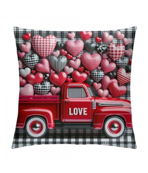 Ulloord Valentines Day Throw pillow Covers, Spring Farmhouse Holiday Red Black Cushion Case for Home Sofa Couch Decoration