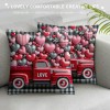 Ulloord Valentines Day Throw pillow Covers, Spring Farmhouse Holiday Red Black Cushion Case for Home Sofa Couch Decoration