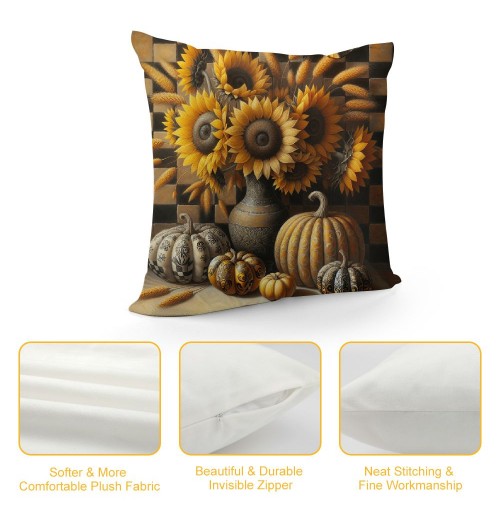 Ulloord Fall Decor pillow Covers Pumpkin Farmhouse Decorations Pumpkin Sunflower Farm Truck Throw Cushion Case for Fall Thanksgiving Home Decorative pillows