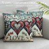 Ulloord  Valentines Day Throw pillow Covers, Love Heart Tree Spring Farmhouse Holiday Red Cushion Case for Home Sofa Couch Decoration