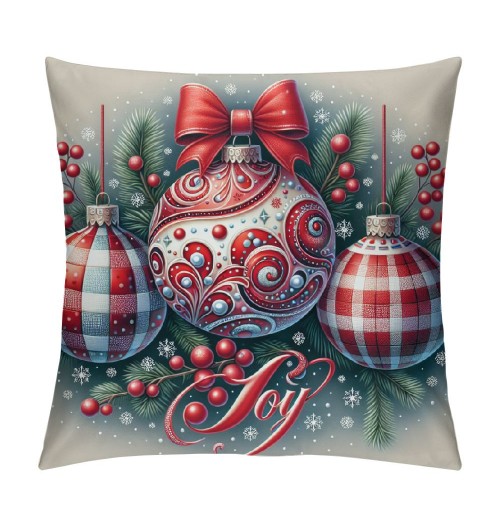 Ulloord Christmas Throw pillow Covers, Xmas Tree Farmhouse Holiday Cushion Case for Home Couch Decoration