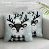 Ulloord Christmas pillow Covers Farmhouse Christmas Decorations Snowman Winter Holiday Decor Stripes Throw Cushion Case for Home Couch