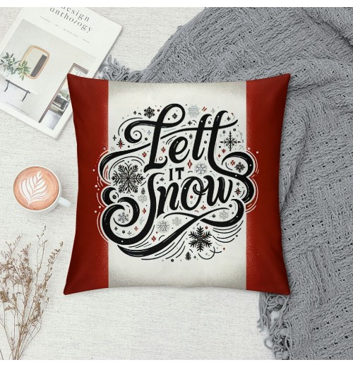 Ulloord Red Christmas pillow Covers Farmhouse Christmas Decorations Winter Holiday Decor Throw Cushion Case for Home Couch