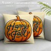 Ulloord  Pumpkin Halloween Throw pillow Cover Farmhouse Autumn Cushion Case for Sofa Couch Linen