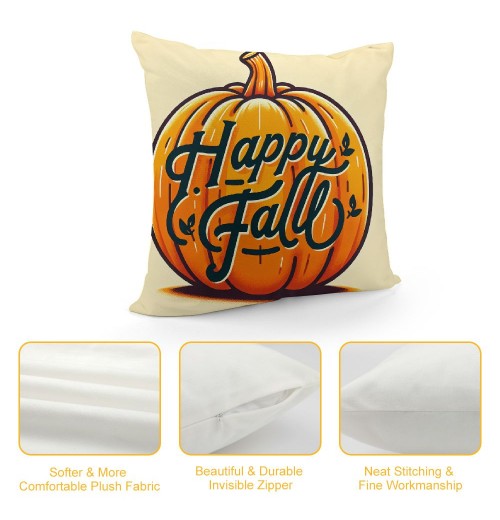 Ulloord  Pumpkin Halloween Throw pillow Cover Farmhouse Autumn Cushion Case for Sofa Couch Linen