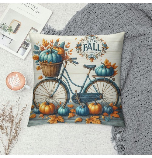 Ulloord Fall Decor pillow Covers Thanksgiving Blue Pumpkin Farmhouse Decorations Thankful Farm Outdoor Fall pillows Decorative Throw Cushion Case for Home Couch