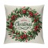 Ulloord  Merry Christmas Wreath Throw pillow Cover Home Decor Cushion Case for Sofa Couch Farmhouse Christmas Decorations