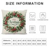 Ulloord  Merry Christmas Wreath Throw pillow Cover Home Decor Cushion Case for Sofa Couch Farmhouse Christmas Decorations