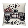 Ulloord Valentines Day pillow Covers Spring Farmhouse Decor with Love Heart Holiday Decorations Throw Cushion Case for Home Decorations