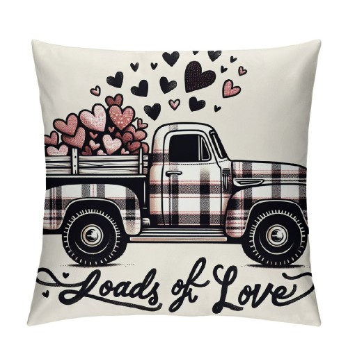 Ulloord Valentines Day pillow Covers Spring Farmhouse Decor with Love Heart Holiday Decorations Throw Cushion Case for Home Decorations