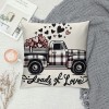 Ulloord Valentines Day pillow Covers Spring Farmhouse Decor with Love Heart Holiday Decorations Throw Cushion Case for Home Decorations