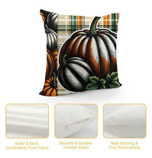 Ulloord Fall Decor pillow Covers Thanksgiving Farmhouse Decorations Orange Pumpkin Outdoor Happy Decorative Throw Cushion Case for Home Couch