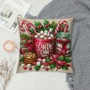 Ulloord Red Christmas pillow Covers Farmhouse Decorations Sleigh Rides Truck with Tree Winter Holiday Decor for Home Couch