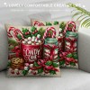 Ulloord Red Christmas pillow Covers Farmhouse Decorations Sleigh Rides Truck with Tree Winter Holiday Decor for Home Couch