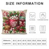 Ulloord Red Christmas pillow Covers Farmhouse Decorations Sleigh Rides Truck with Tree Winter Holiday Decor for Home Couch