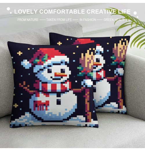 Ulloord Christmas pillow Covers Farmhouse Christmas Decorations Truck Snowman Winter Holiday Decor Throw Cushion Case for Home Couch