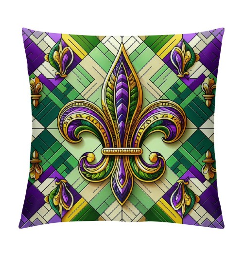 Ulloord Mardi Gras pillow Covers Spring Farmhouse Decor Truck Holiday Decorations Throw Cushion Case for Home Decorations