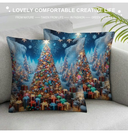 Ulloord Teal Christmas pillow Covers Farmhouse Christmas Decorations Snowman with Floral Wreath with Winter Holiday Decor for Home 