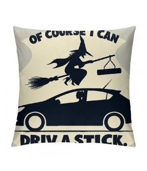 Ulloord Halloween Saying Throw pillow Cover Cushion Case for Sofa Couch, (, , , Witch)