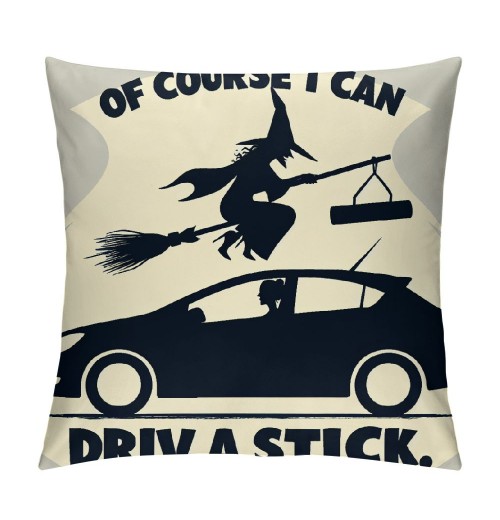 Ulloord Halloween Saying Throw pillow Cover Cushion Case for Sofa Couch, (, , , Witch)