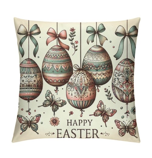 Ulloord Easter pillow Covers Eggs Throw pillows Decorative Spring Home Decor for Sofa