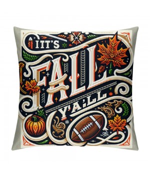 Ulloord  Fall Football Throw pillow Covers Farmhouse Autumn Home Cushion Case for Sofa Couch Polyester Linen