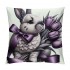 Ulloord Purple Tulips Rabbit Easter pillow Covers Buuny Eggs Easter Decorations Flowers Spring Farmhouse Throw Cushion Case for Home Sofa Couch