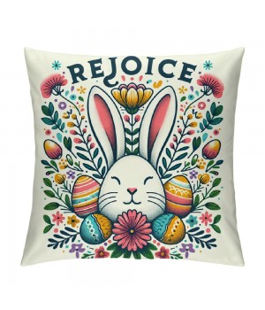 Ulloord Eggs Bunny Decorative Throw pillow Cover, Flower Outdoor pillowcase, Floral Cushion Case Home Decor