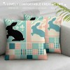 Ulloord pillow Covers, Rabbits Bunny Buffalo Plaid Striped Truck Egg Farmhouse Decorative Throw pillowcases for Home Sofa Couch Decoration (Blue)