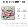 Ulloord pillow Covers, Rabbits Bunny Hello Peeps Eggs Truck Striped Farmhouse Decorative Throw pillowcases for Home Sofa Couch Decoration