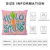 Ulloord pillow Covers, Bunny Trail Striped Truck Farmhouse Decorative Throw pillowcases for Home Sofa Couch Decoration (Pink)