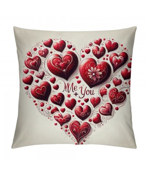 Ulloord  Valentines Day Throw pillow Covers, Love Heart Truck Spring Farmhouse Holiday Red Cushion Case for Home Sofa Couch Decoration